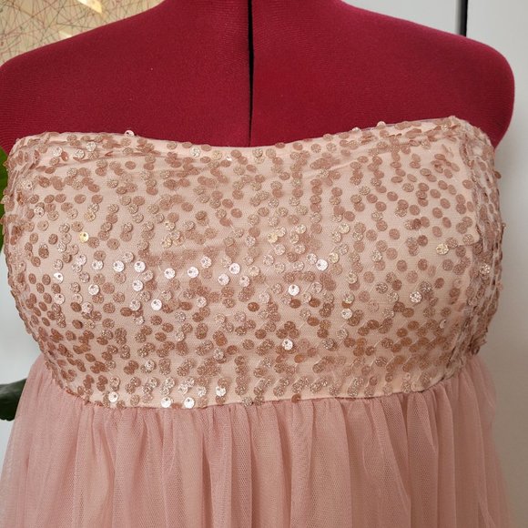 ONLY Pink Sequined Mini Dress Size Medium - Picture 3 of 6